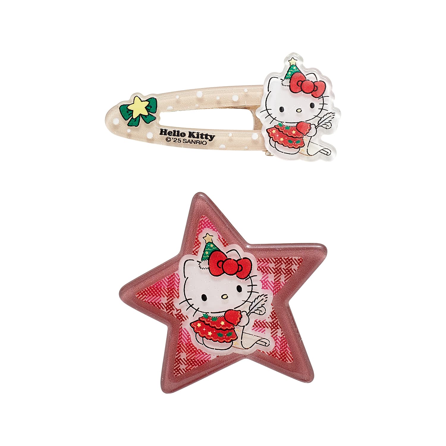 Заколка Sanrio Hello Kitty Мультяшный рисунок Милый и симпатичный Заколка для волос Акрил Женский - изображение 1