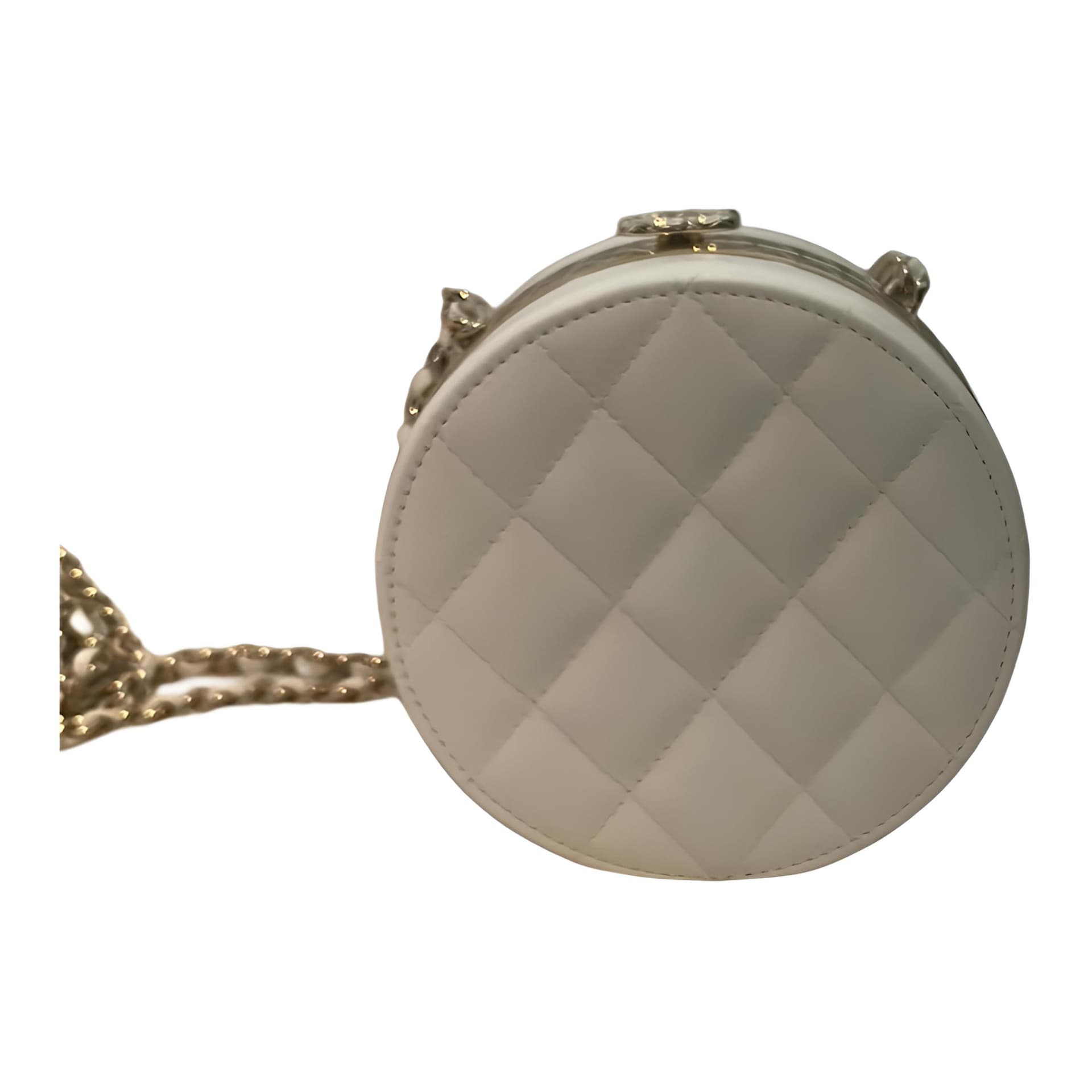 Сумка через плечо CHANEL Round Flap Bag White - изображение 1