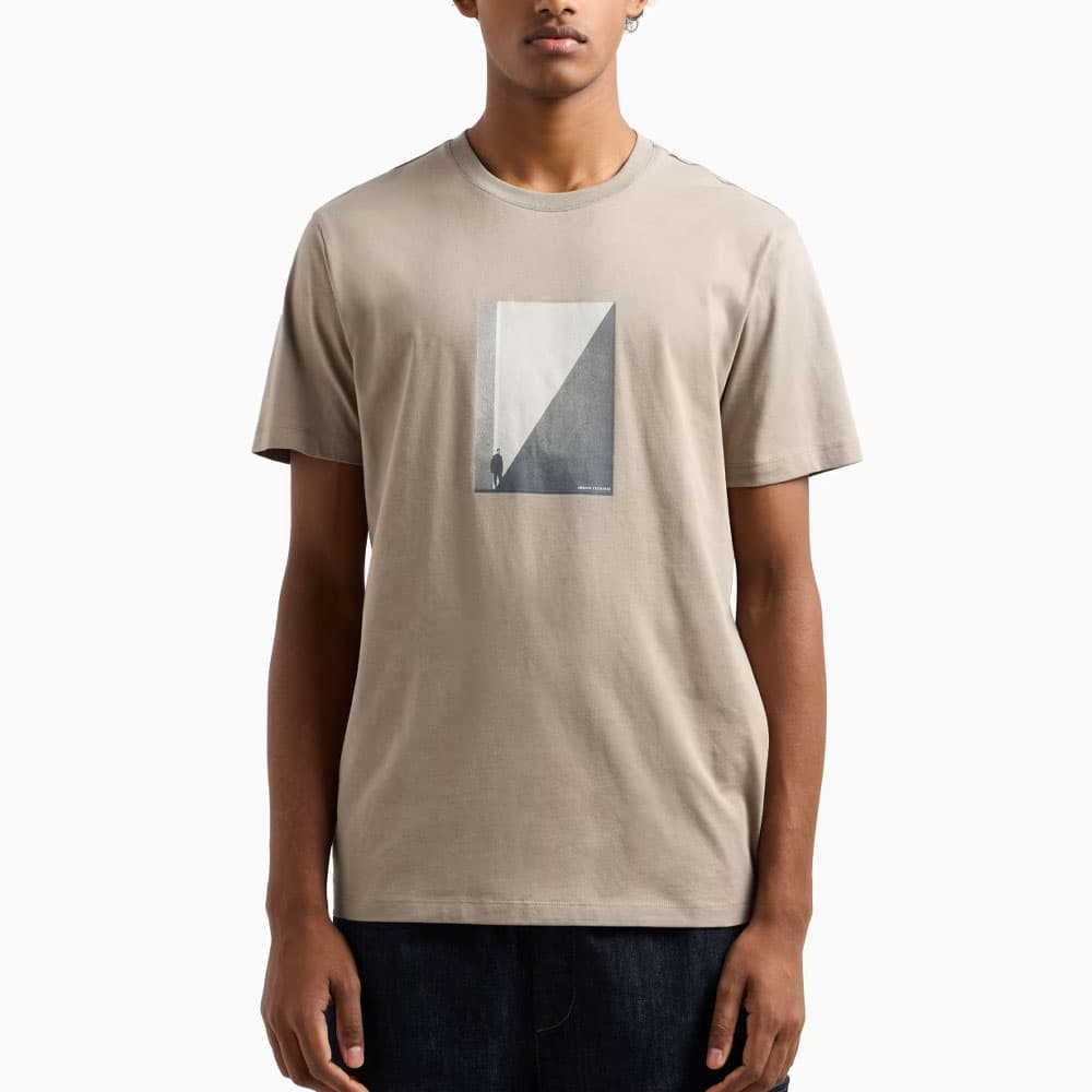 Футболка ARMANI EXCHANGE Футболка Обычный крой Мужской Бежевый - изображение 2