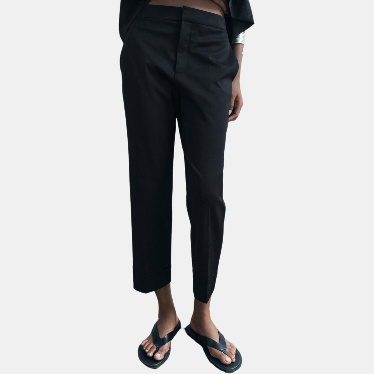 Штаны ZARA ZW Повседневные брюки женские черные - изображение 3