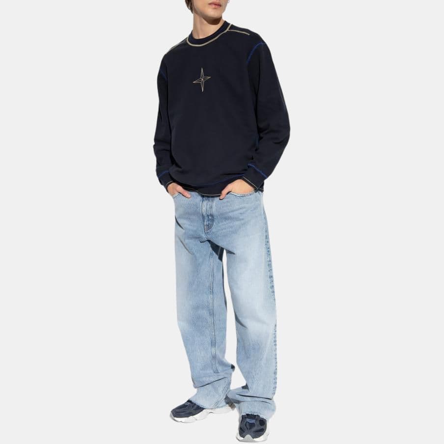 Кофта Stone Island Logo Crewneck Sweatshirt Blue - изображение 3