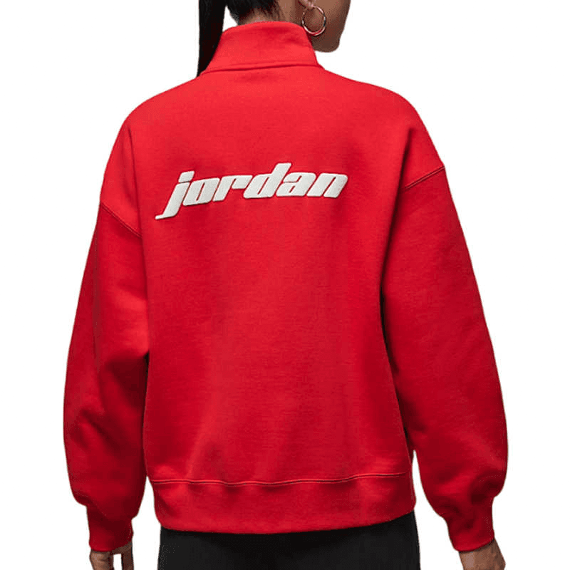 Кофта Jordan As W J Flt Flc QTR ZIP GCEL Удобный воротник-стойка длинный рукав свитшот женский ярко-красный - изображение 5