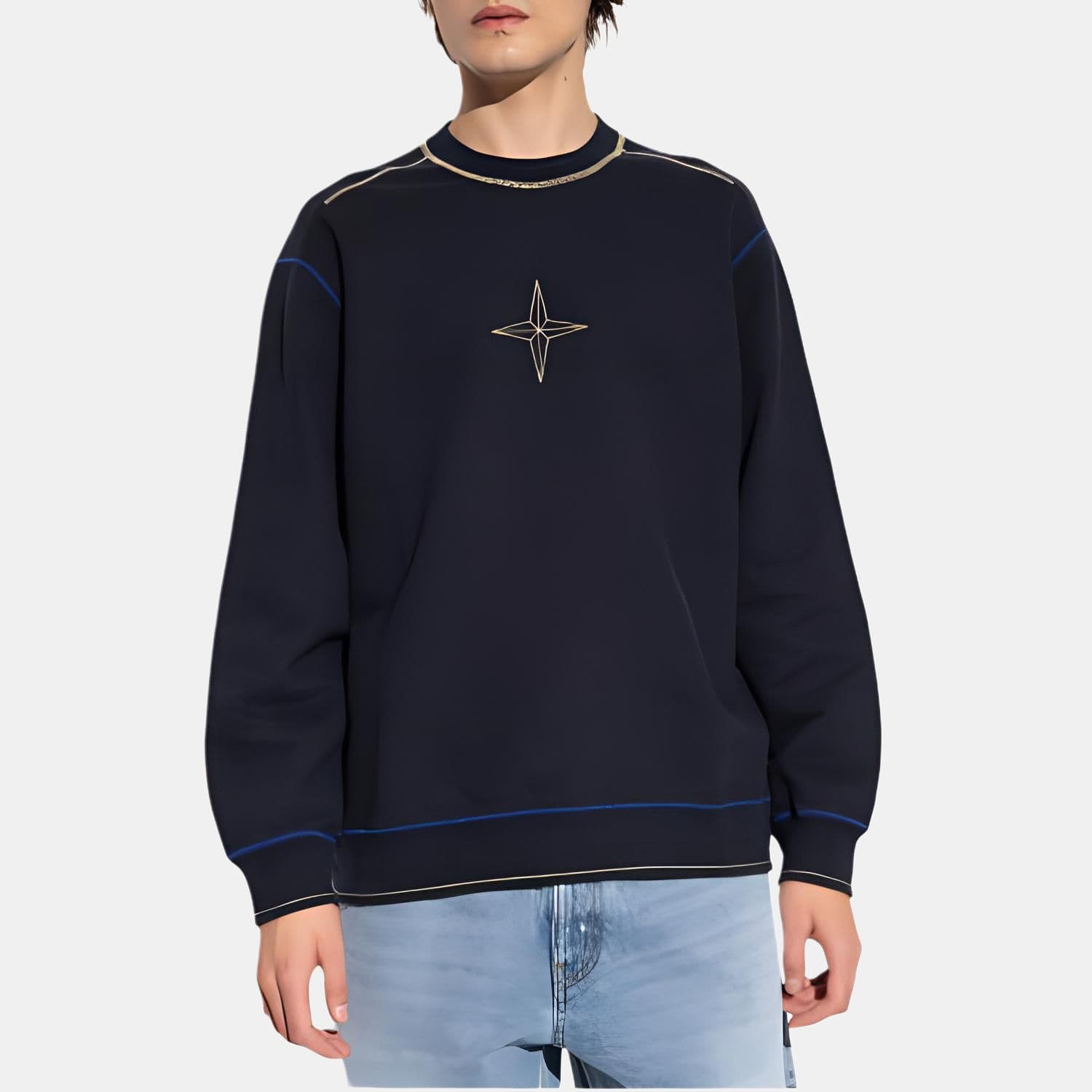 Кофта Stone Island Logo Crewneck Sweatshirt Blue - изображение 4