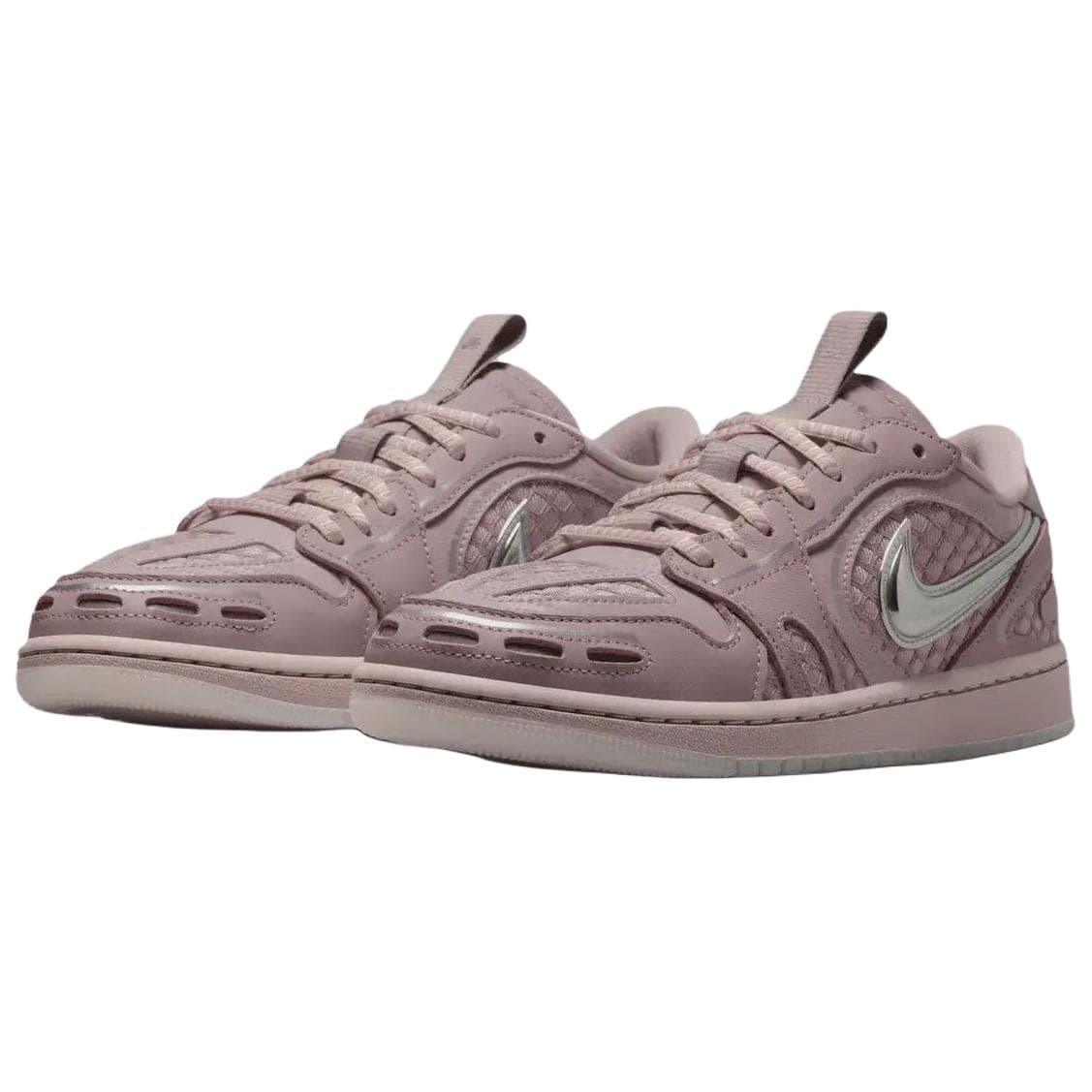 Ретро баскетбольные кроссовки Jordan Air Jordan 1 Low Топ Винтажные Баскетбольные Кроссовки Женские Розово-Серебристые - изображение 3