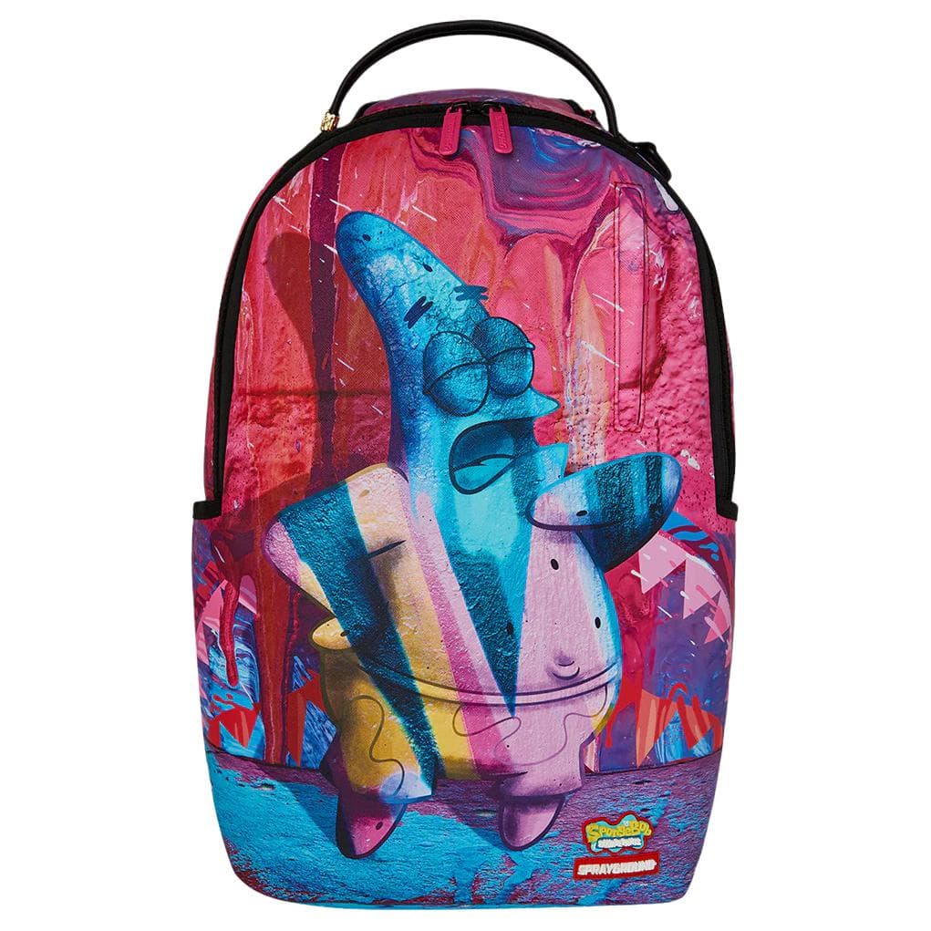 Рюкзак SPRAYGROUND Губка Боб Коллаборация Искусственная кожа Водонепроницаемый тканевый рюкзак Унисекс Синий и Розовый - изображение 1