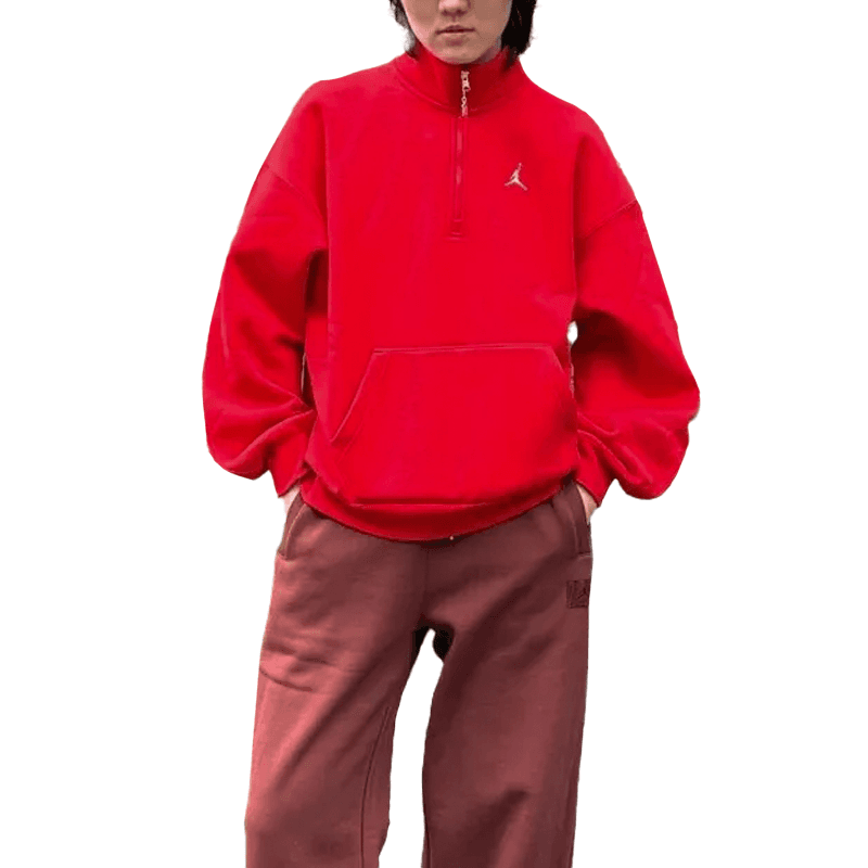 Кофта Jordan As W J Flt Flc QTR ZIP GCEL Удобный воротник-стойка длинный рукав свитшот женский ярко-красный - изображение 3