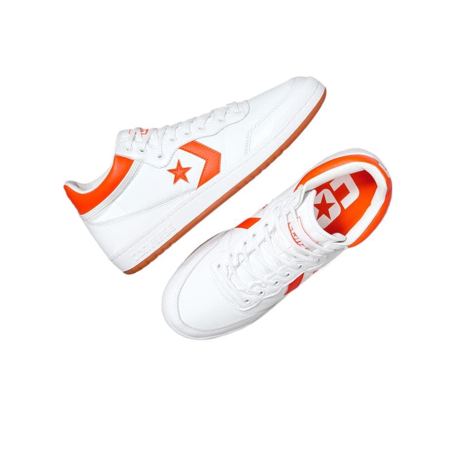 Кроссовки Converse Fastbreak PRO Унисекс повседневная обувь для скейтборда мид-топ с тонкой подошвой оранжево-белая - изображение 4
