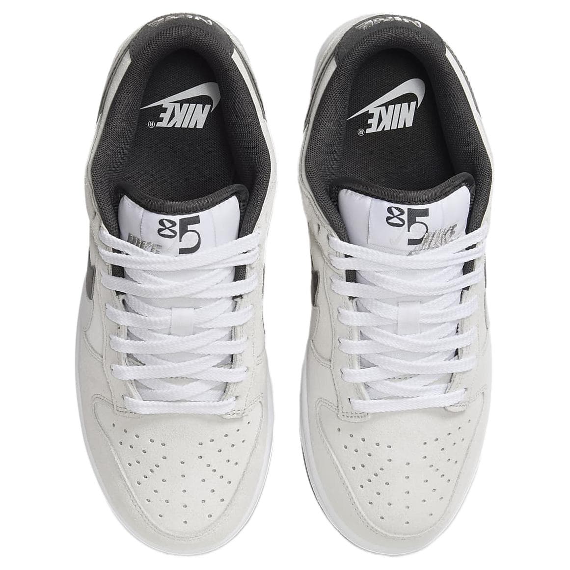 Кроссовки Nike Dunk Low Double Swoosh Кожа Низкие Кроссовки для скейтбординга Женские Белые - изображение 4