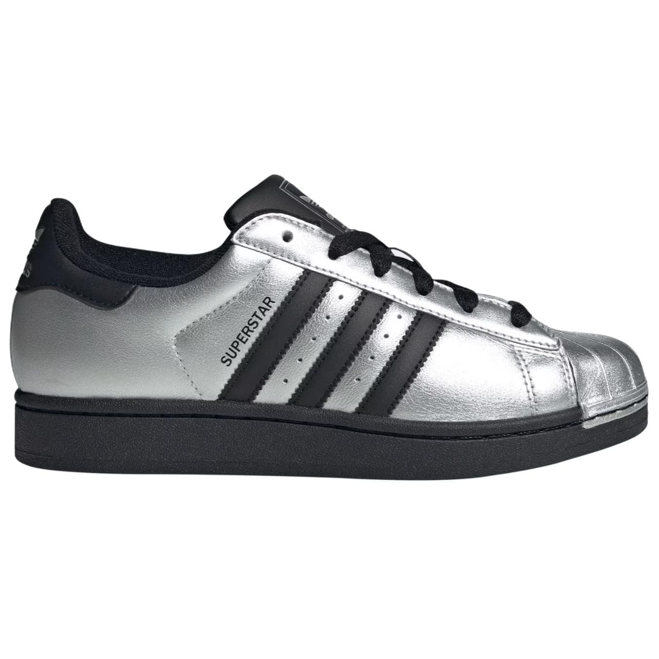 Кроссовки Adidas Originals Superstar 2 Дышащие Скейтборд Кроссовки Женские Серебристо-Черные - изображение 2