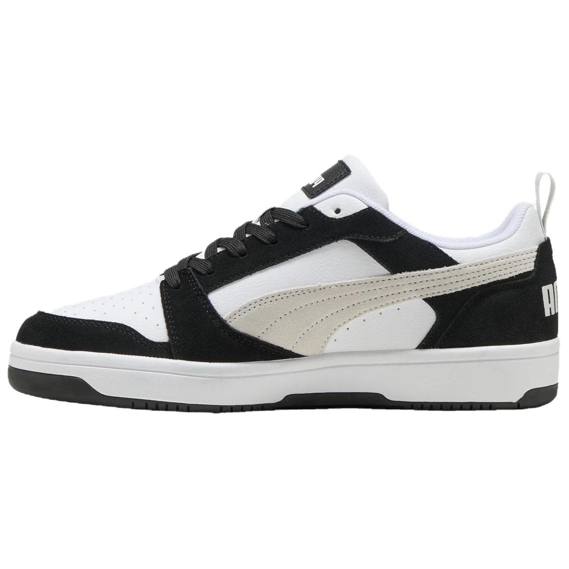 Кроссовки PUMA Rebound V6 Устойчивые к истиранию Низкие Кроссовки для скейтбординга Мужские Черно-белые - изображение 2