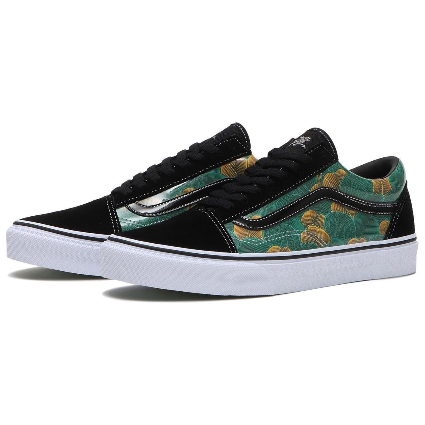 Кроссовки Vans X Kukutani Old Skool Лоу-топы Скейтборд Обувь Мужской Зелёно-чёрный Коричневый - изображение 3