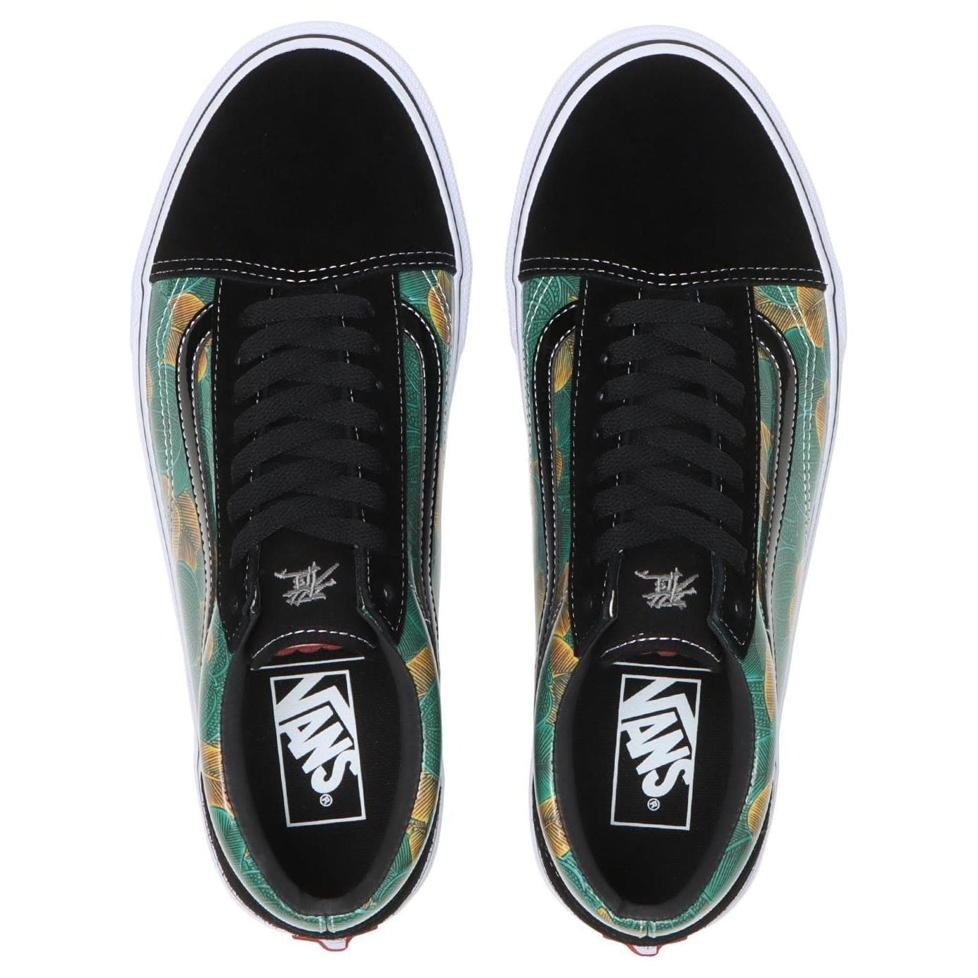 Кроссовки Vans X Kukutani Old Skool Лоу-топы Скейтборд Обувь Мужской Зелёно-чёрный Коричневый - изображение 4