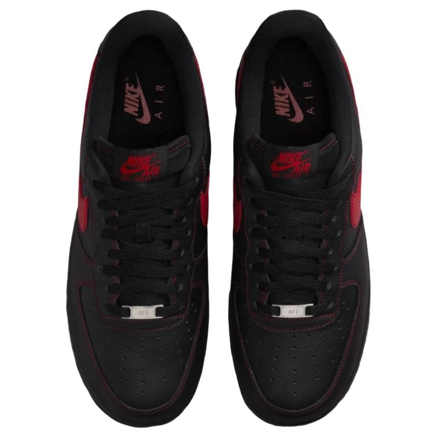 Кроссовки Nike Air Force 1 Дышащий Low Топ Скейтборд Обувь Мужской Черно-красный - изображение 4