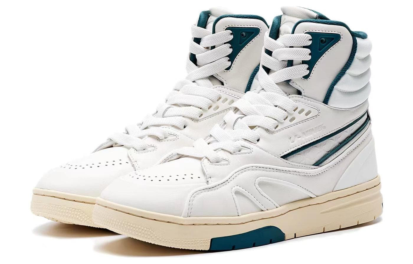 Кроссовки LI-NING 1990 Ткань и кожа 005 Классические ретро кроссовки с контрастными цветами Повседневные Дышащий Хай-топы Скейтбординги Женские Белый - изображение 3