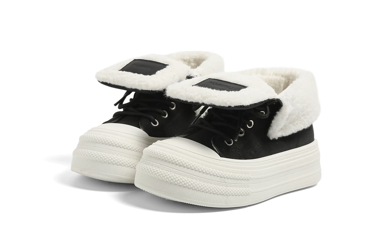 Кроссовки HUANQIU Flip Cover Artificial Suede Обувь Термическое Покрытие Увеличение Высоты MID Скейтбординг Кроссовки Женские - изображение 3