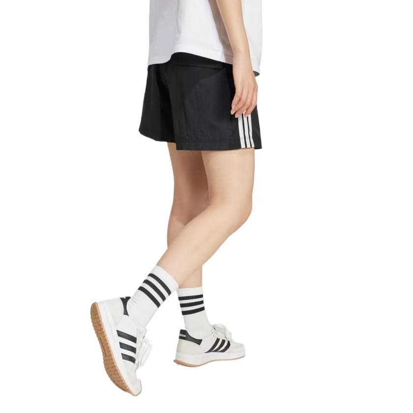 Шорты Adidas Essentials 3 Stripes Lifestyle Повседневные Шорты Женские Черные Белые - изображение 3