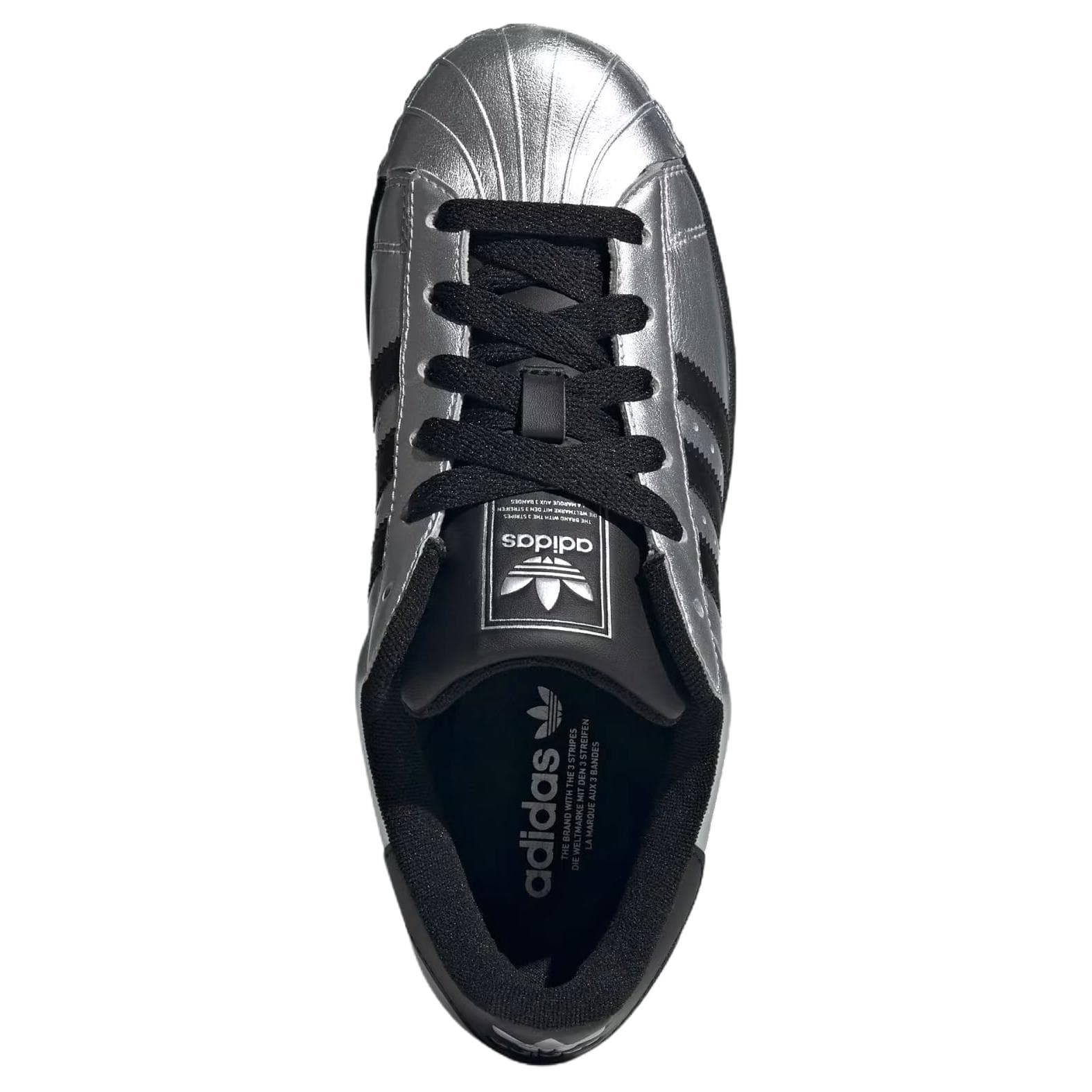 Кроссовки Adidas Originals Superstar 2 Дышащие Скейтборд Кроссовки Женские Серебристо-Черные - изображение 3