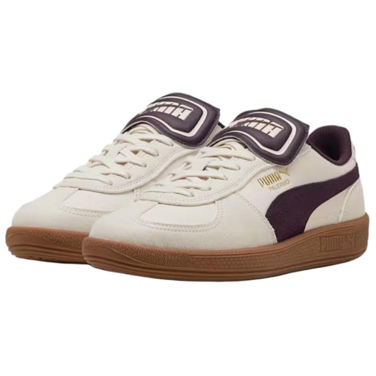 Кроссовки PUMA PALERMO Устойчивые к истиранию Низкие Кеды Немецкий Армейский Унисекс Бежевый Фиолетовый - изображение 3
