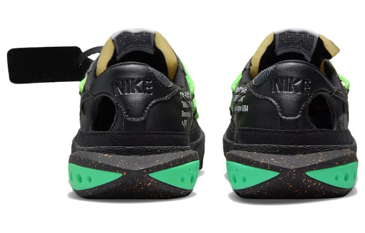 Кроссовки OFF-WHITE x Nike Blazer Low 77 "Black and Electro Green" - изображение 5
