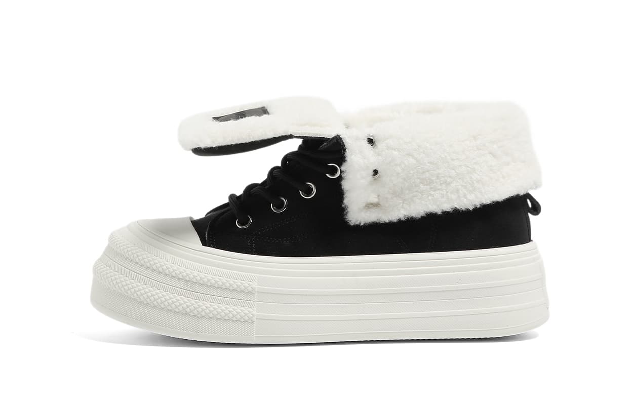 Кроссовки HUANQIU Flip Cover Artificial Suede Обувь Термическое Покрытие Увеличение Высоты MID Скейтбординг Кроссовки Женские - изображение 1