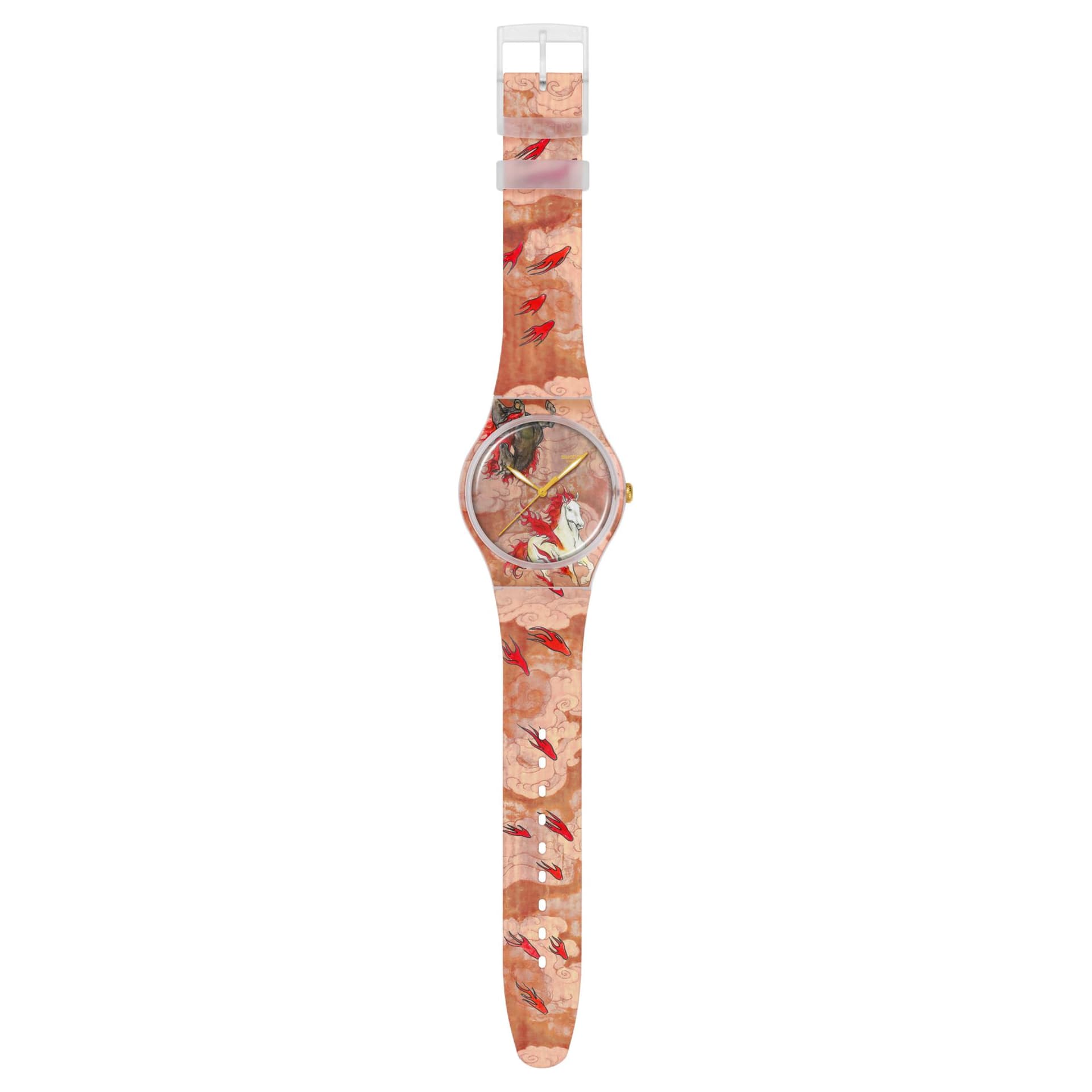 Часы SWATCH Год Коза Жесткость Облаков Прорыв Границ Кварцевый Механизм Унисекс Часы 41 мм - изображение 2