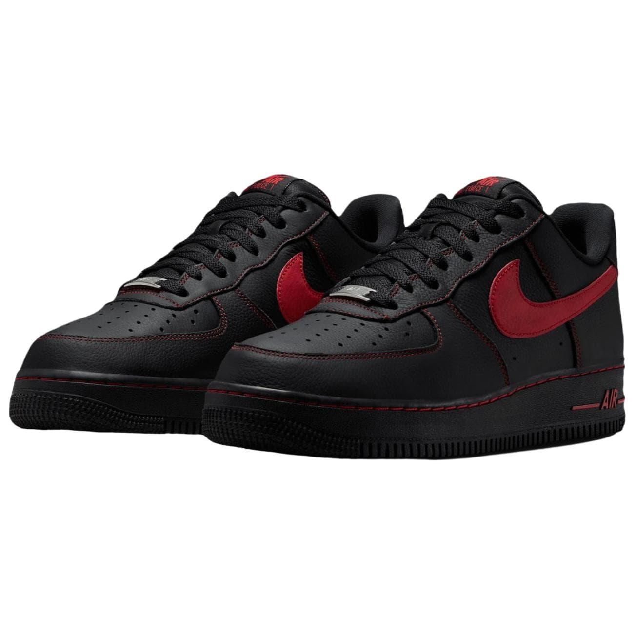 Кроссовки Nike Air Force 1 Дышащий Low Топ Скейтборд Обувь Мужской Черно-красный - изображение 3