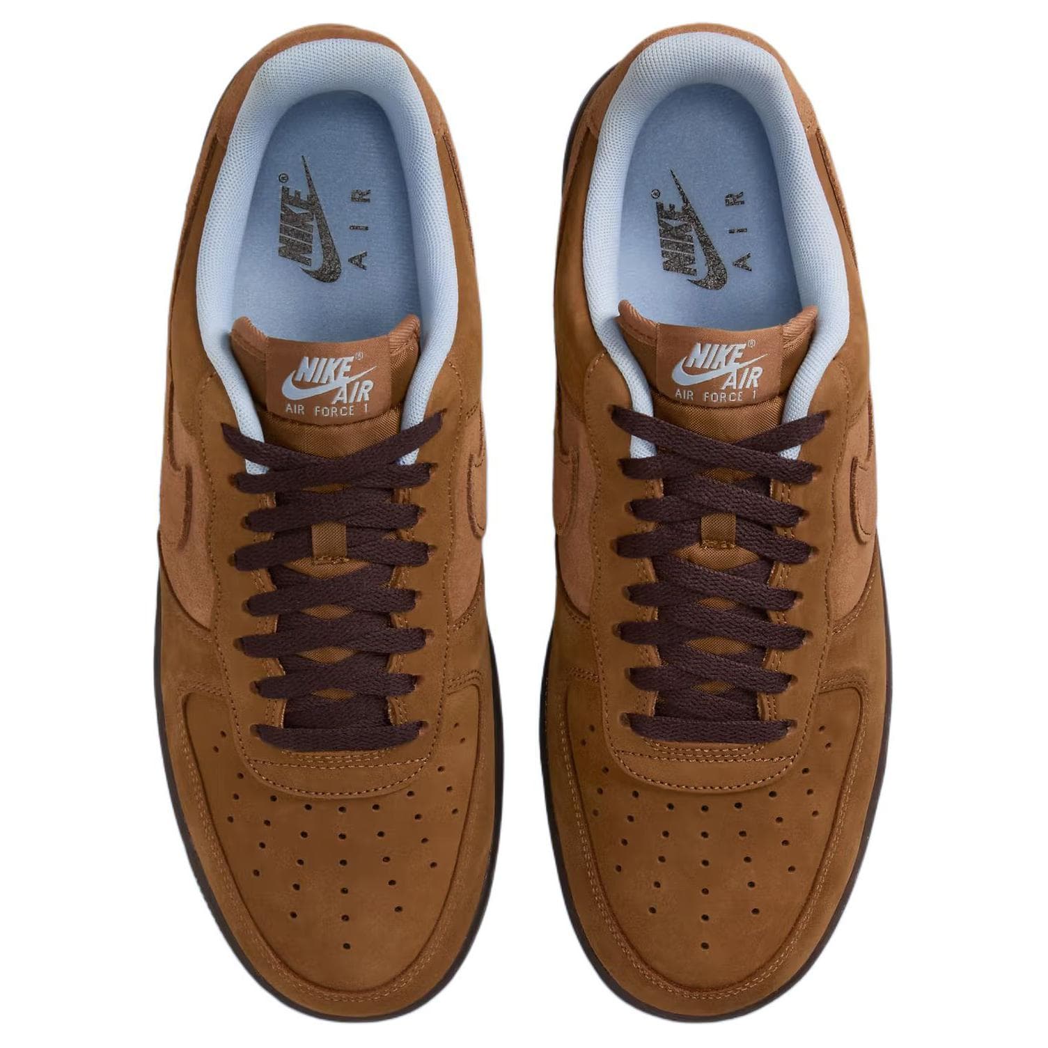 Кроссовки Nike Air Force 1 Slip-Resistant Abrasion-Resistant Low-Top Скейтборд Кроссовки Унисекс Коричневый - изображение 4