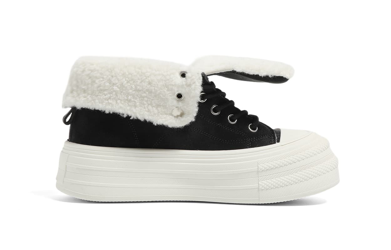 Кроссовки HUANQIU Flip Cover Artificial Suede Обувь Термическое Покрытие Увеличение Высоты MID Скейтбординг Кроссовки Женские - изображение 2