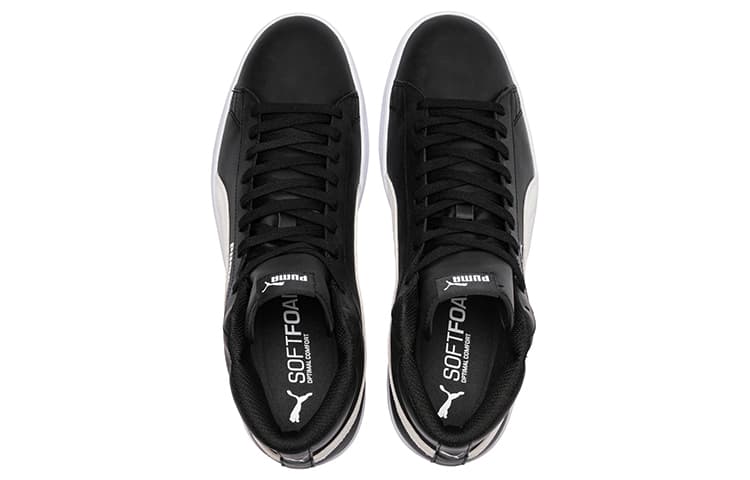 Кроссовки PUMA Smash V2 Mid Black White - изображение 2