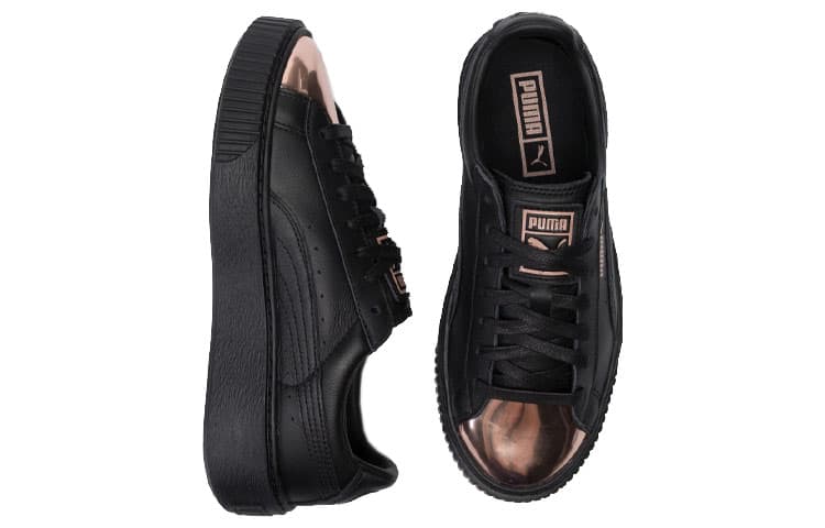 Кроссовки PUMA Basket Platform Black Gold - изображение 5