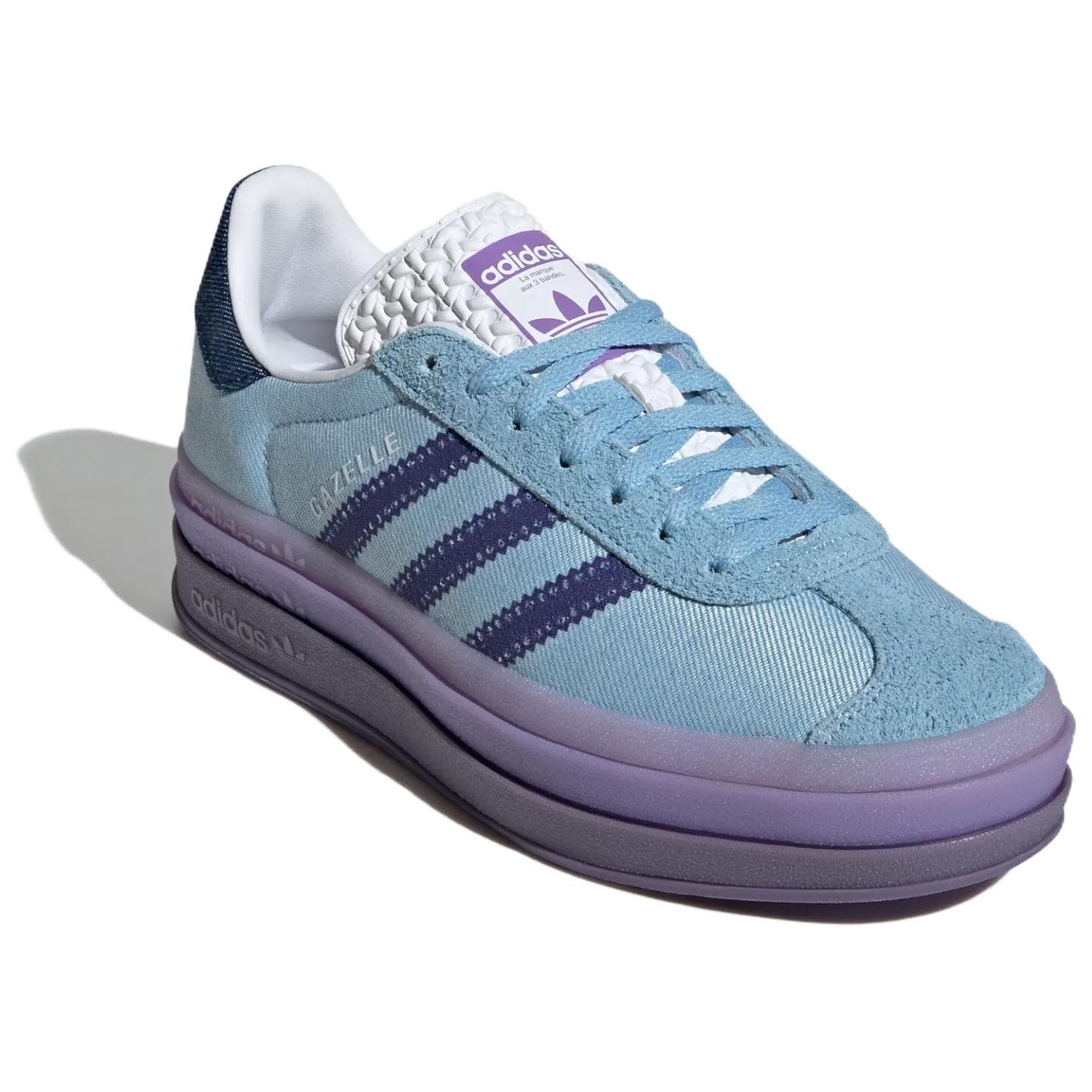 Кроссовки Adidas Originals X KSENIASCHNAIDER GAZELLE BOLD Деним Низкие Скейтборд Обувь Женские Циановый - изображение 3