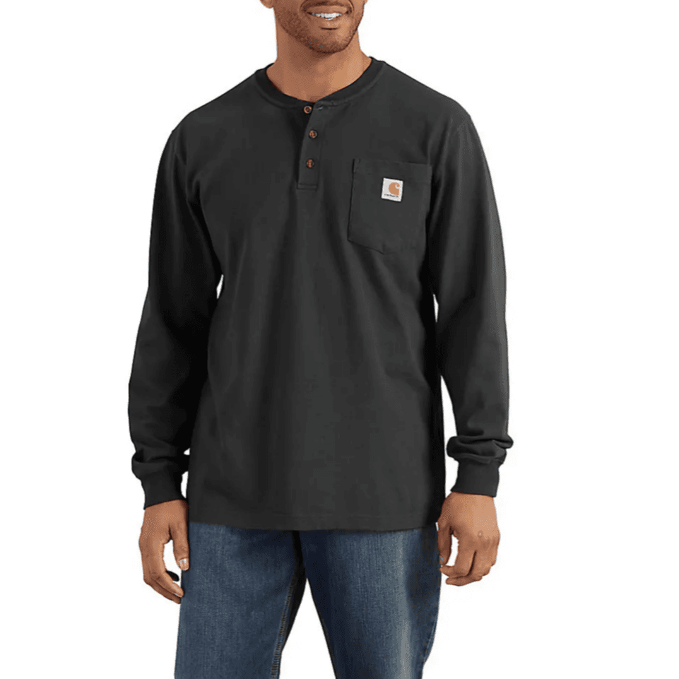 Кофта Carhartt K128 HEAVYWEIGHT LONG-SLEEVE POCKET HENLEY T-SHIRTT LOOSE FIT - изображение 2