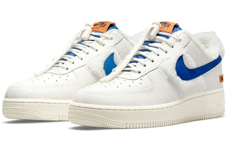 Кроссовки Nike Air Force 1 Sherpa Fleece White Blue — фото 3