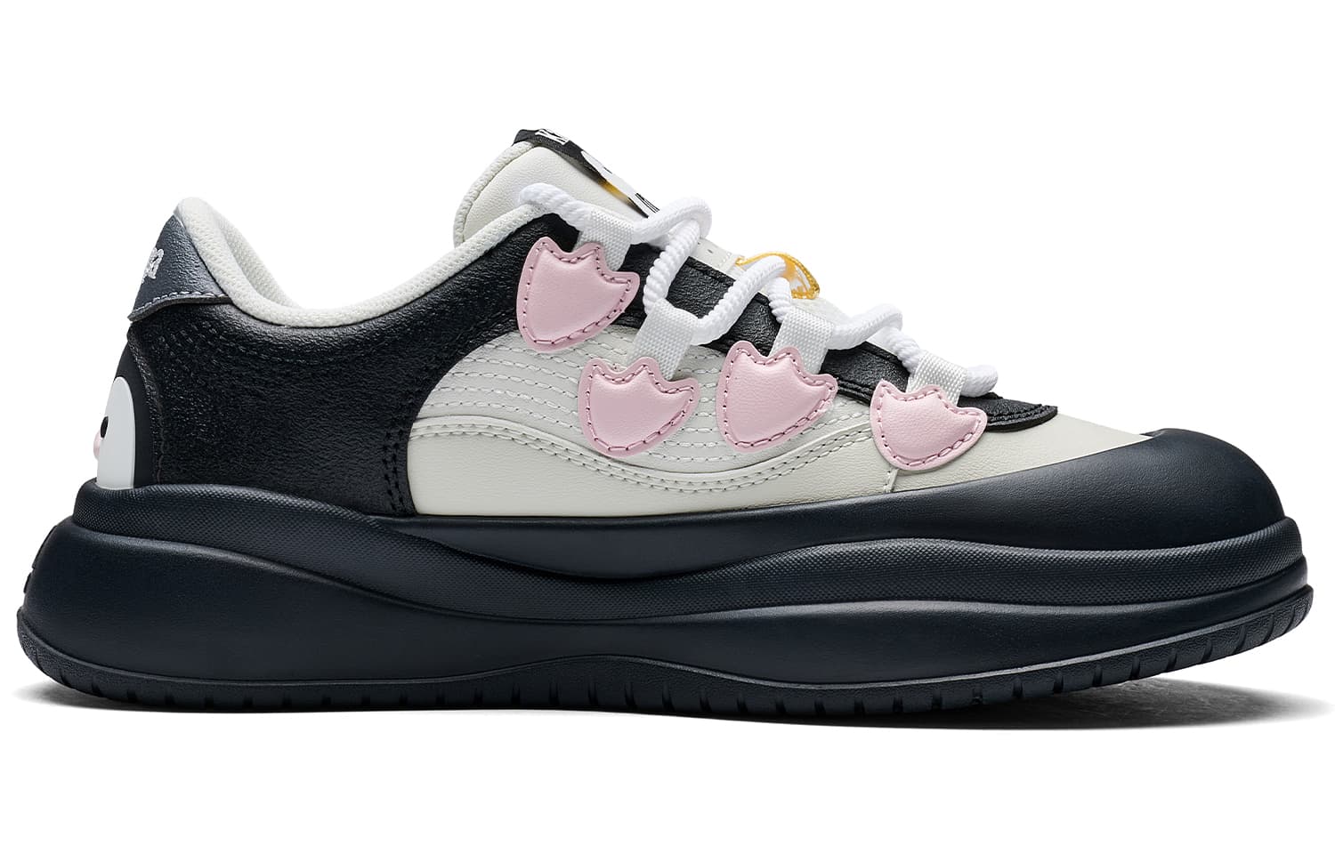 Кроссовки KAPPA Penguin Shoes Спина To Спина визуально увеличивает рост Низкие кеды для скейтбординга Женские Черно-белые - изображение 2