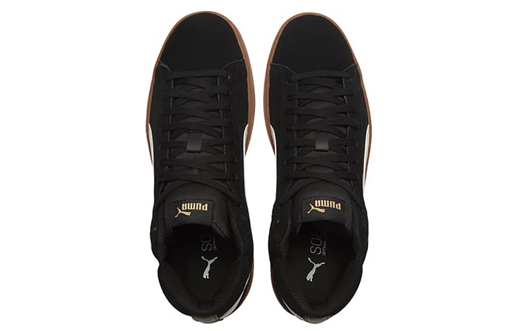 Кроссовки PUMA Smash V2 Mid Black White Brown - изображение 4
