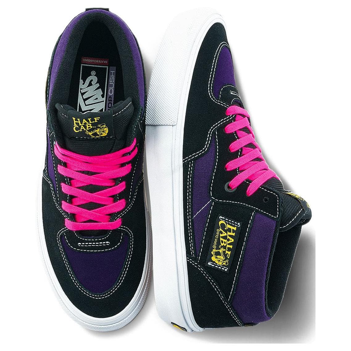 Кроссовки Vans Skate Half Abrasion Resistant MID Скейтборд Обувь Унисекс Черный Фиолетовый - изображение 3