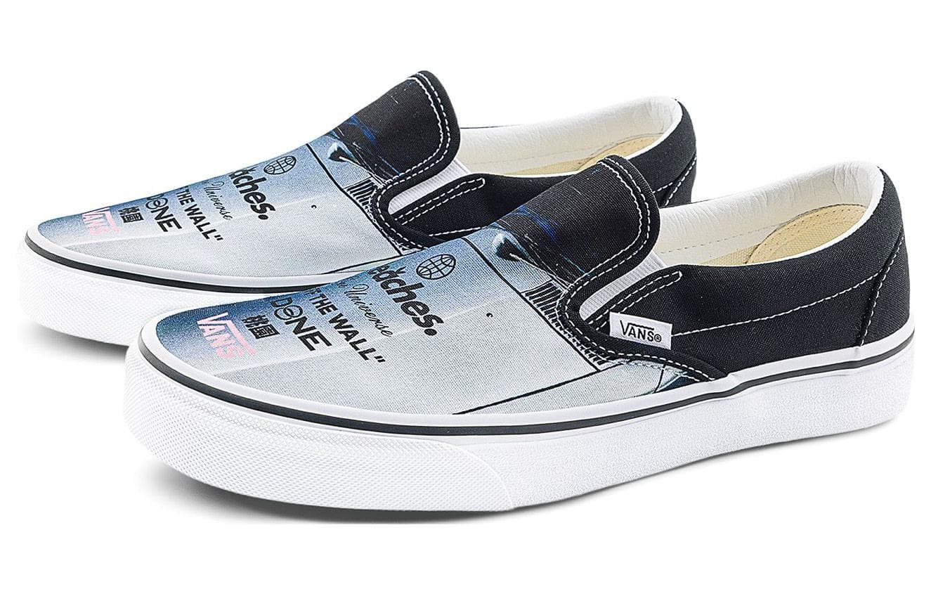 Кроссовки Vans X Peaches Классический Slip On Slip On Легкий Low Топ Скейтборд Обувь Унисекс Черный серый синий - изображение 2