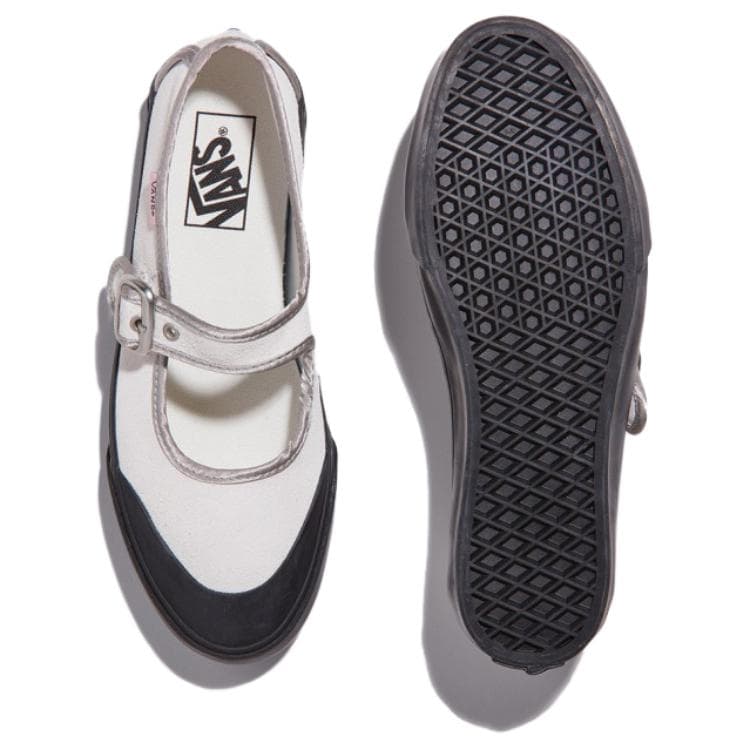 Кроссовки Vans Mary Jane Кожа Устойчивая к истиранию Низкие Кроссовки для скейтбординга Женские Бежевые - изображение 4