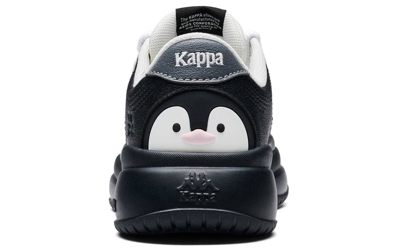 Кроссовки KAPPA Penguin Shoes Спина To Спина визуально увеличивает рост Низкие кеды для скейтбординга Женские Черно-белые - изображение 5