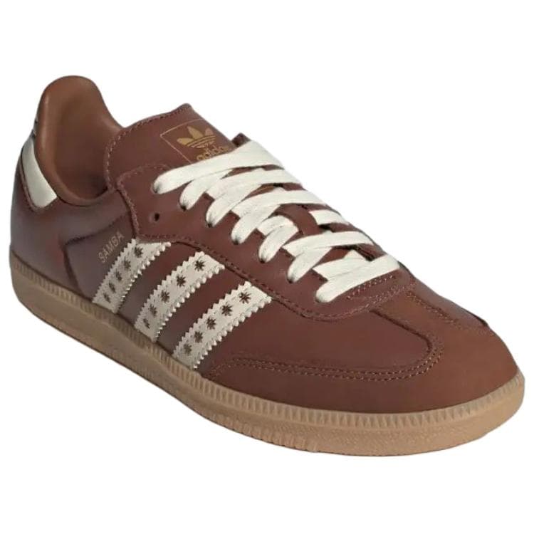 Кроссовки Adidas Originals Samba Low Скейтборд Обувь Женская Коричневый Белый - изображение 4