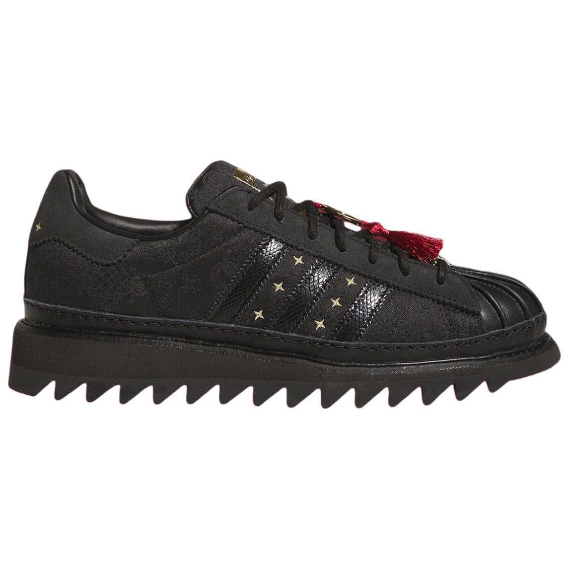 Кроссовки Adidas Originals X CLOT Superstar Кожа Low Топ Скейтборд Обувь Унисекс Черный - изображение 2
