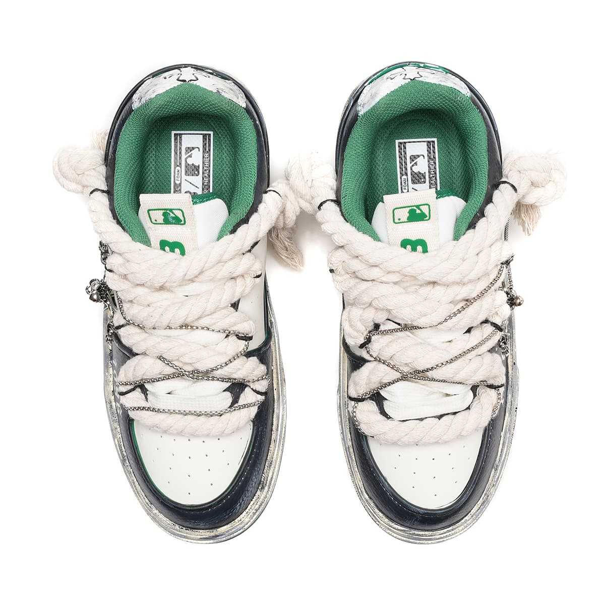 Кроссовки MLB Chunky Liner White Green - изображение 4
