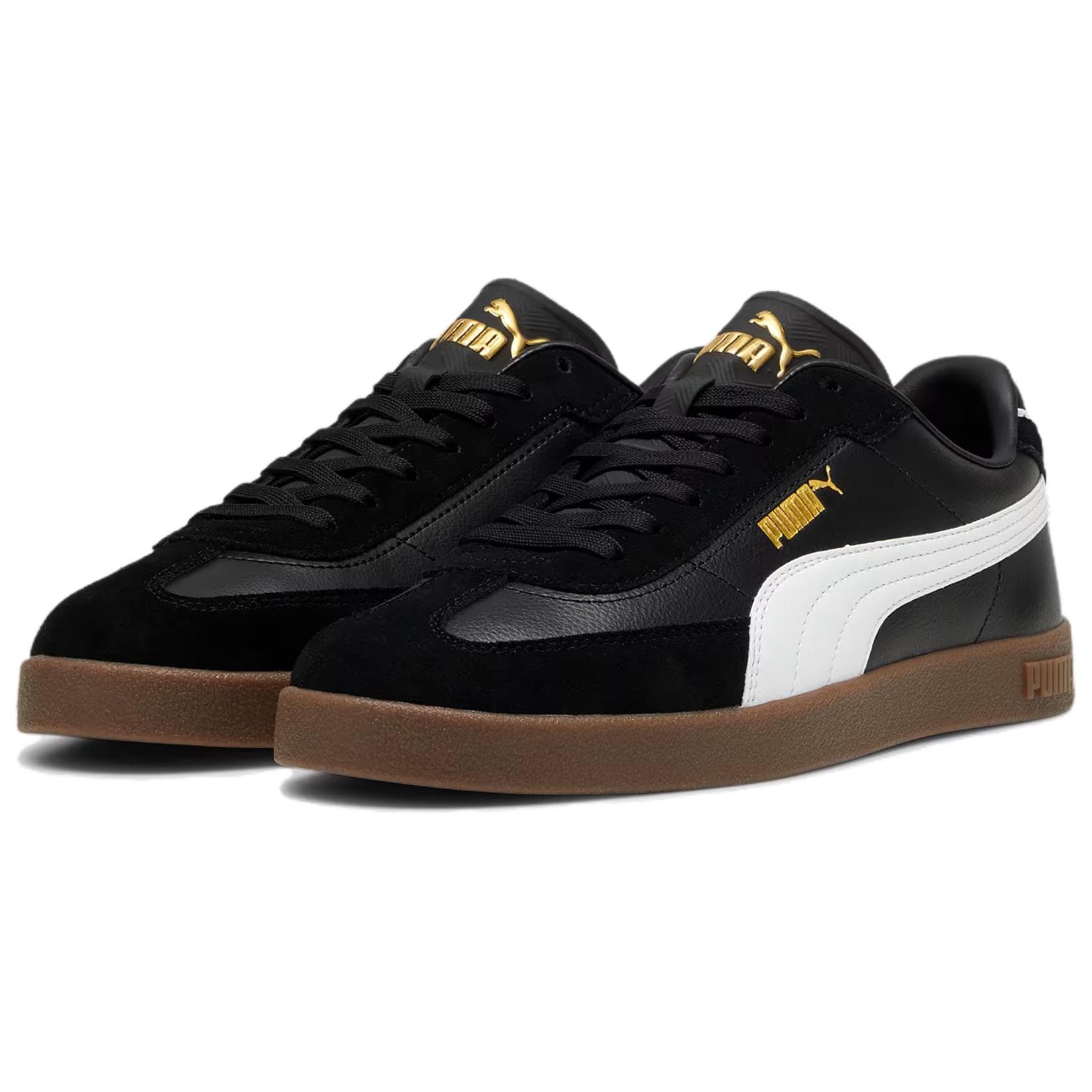 Кроссовки PUMA Club II Era Легкий Низкий Топ Немецкий Армейский Кроссовки Унисекс Черный Белый - изображение 3