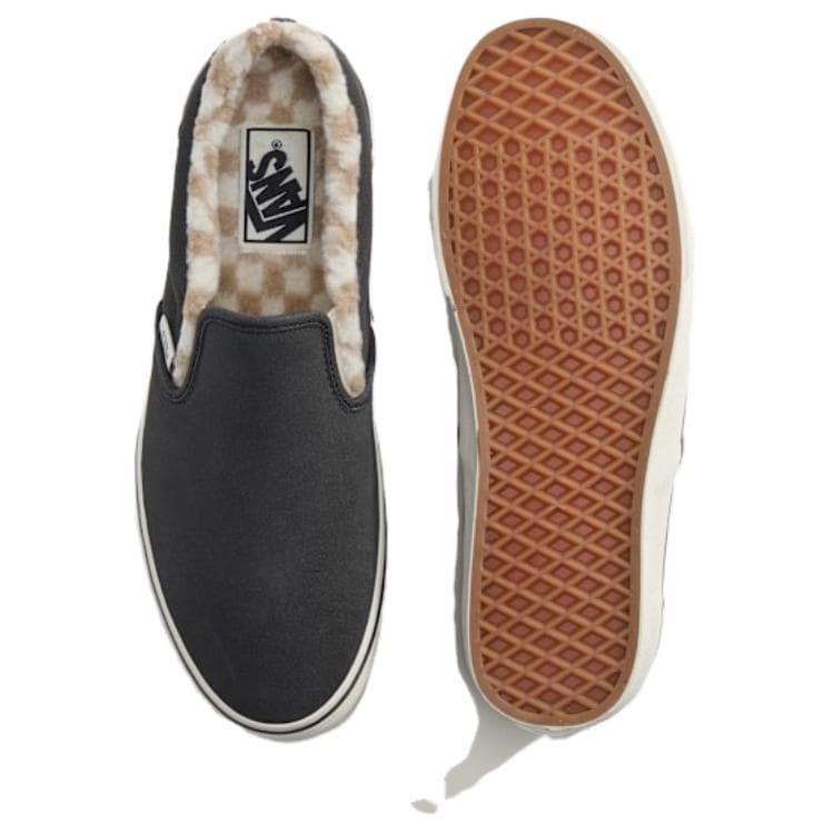 Кроссовки Vans Classic Slip On Скейтборд Обувь Унисекс Выцветший черный - изображение 3