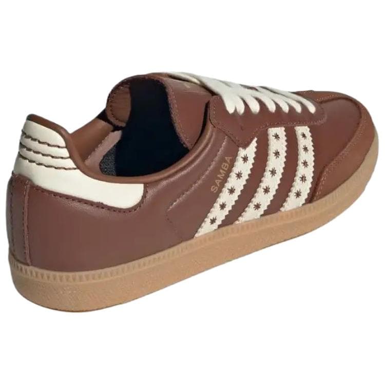 Кроссовки Adidas Originals Samba Low Скейтборд Обувь Женская Коричневый Белый - изображение 3