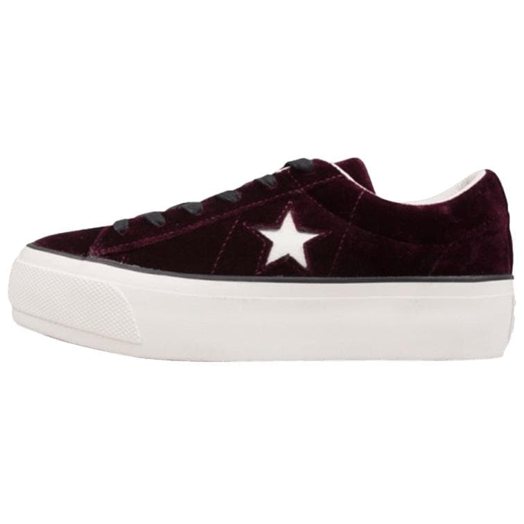 Кроссовки Converse ONE STAR Повседневная обувь для скейтборда Износостойкий Лоу-топы Женская Бордово-белый - изображение 1