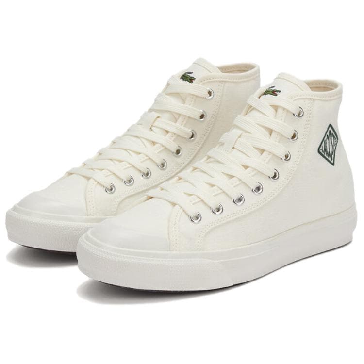 Кроссовки LACOSTE Backcourt High Ткань Высокий Топ Скейтборд Обувь Женская Экрю - изображение 3