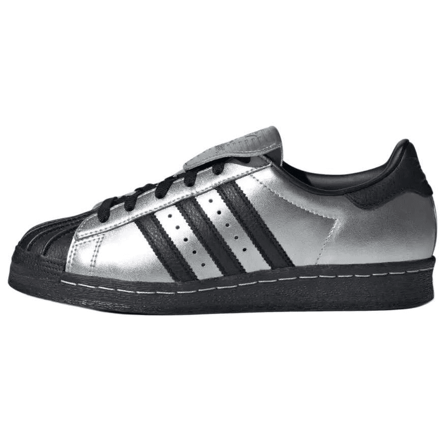 Кроссовки Adidas Originals Superstar Кожа Low Топ Скейтборд Обувь Women's Silver Черный - изображение 1