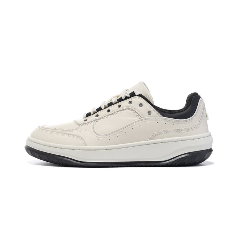 Кроссовки LI-NING 1990 Коровья кожа Мягкие и удобные противоскользящие износостойкие лоу-топы повседневная обувь для скейтборда женские бежево-черные - изображение 1