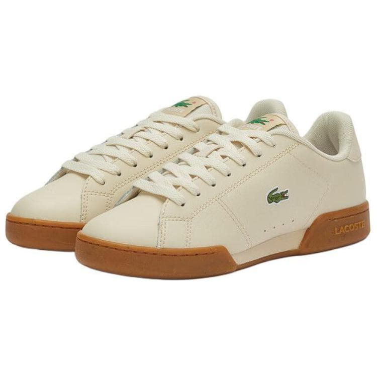 Кроссовки LACOSTE Коровья кожа Низкий топ Скейтборд Обувь Женская Бежевая - изображение 3